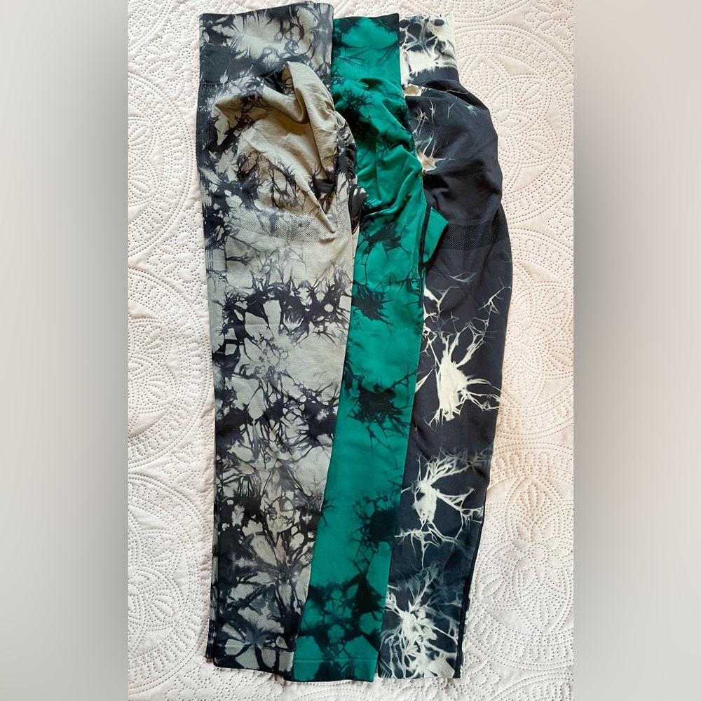 Tie dye Compression Leggings 3 pack, Size XL